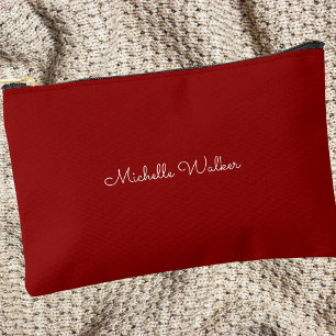 Pochette À Accessoires Monogramme classique moderne simple rouge et blanc