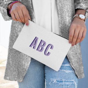 Pochette À Accessoires Monogramme de 3 lettres gras violet pâle