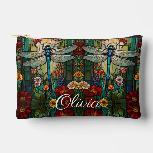 Pochette À Accessoires monogramme de boho de libellule d'art nouveau vint (Recto)