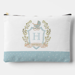 Pochette À Accessoires Monogramme de la crête de bébé Bébé bleu