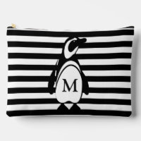 Monogramme de pingouin et de rayures