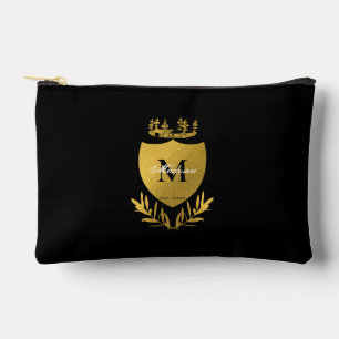 Pochette À Accessoires Monogramme du bouclier royal noir et or
