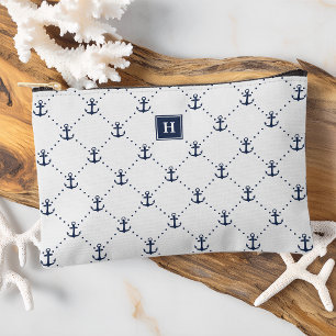 Pochette À Accessoires Monogramme du Motif d'Ancres nautiques