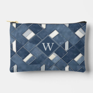 Pochette À Accessoires Monogramme en lattice bleu et blanc