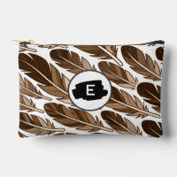 Monogramme en plume Boho personnalisé Petite poche
