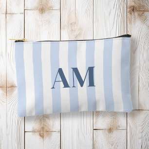 Pochette À Accessoires Monogramme initial minimaliste bleu moderne