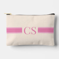 Monogramme initial minimaliste en bande rouge rose