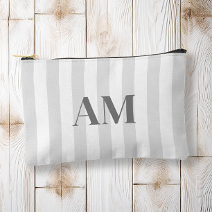 Pochette À Accessoires Monogramme initial minimaliste moderne gris