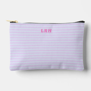 Pochette À Accessoires Monogramme Initiales Minuscules Vintage Rayure Pop