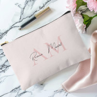 Monogramme minimal initial et nom Pastel rose