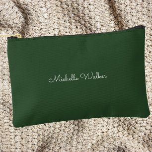 Pochette À Accessoires Monogramme moderne classique simple vert & blanc