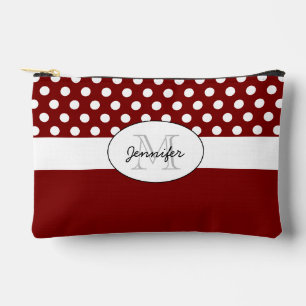 Pochette À Accessoires Monogramme motif rétro pois rouge foncé
