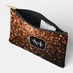 Pochette À Accessoires Monogramme pailleté de faux éclat brun bronze