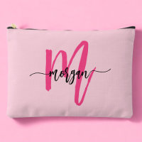 Monogramme rose chaud Nom de la fille Script