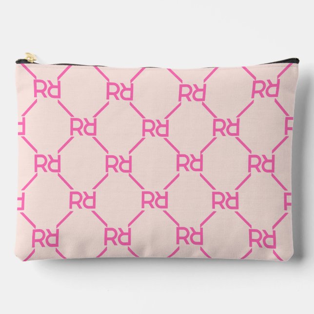 Pochette À Accessoires Monogramme rose élégant Nom de la fille de luxe in (Recto)