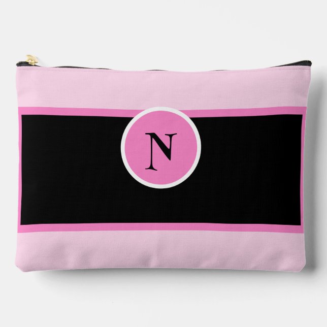 Pochette À Accessoires Monogramme rose fille jolie personnalisée (Recto)