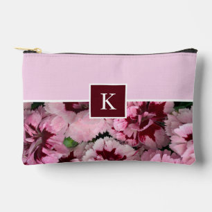 Pochette À Accessoires Monogramme rose oeillet Janvier Fleur d'anniversai