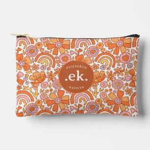 Pochette À Accessoires Monogramme super Retro Orange Florals