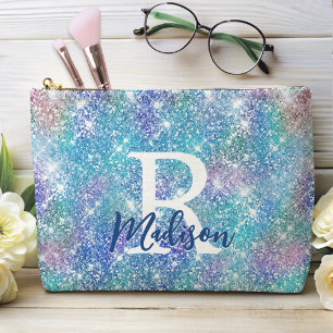 Pochette À Accessoires Monographie de parties scintillant rose bleu unico
