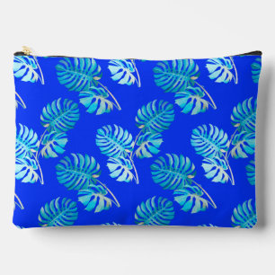 Pochette À Accessoires Monstera Brise Bleu Cobalt