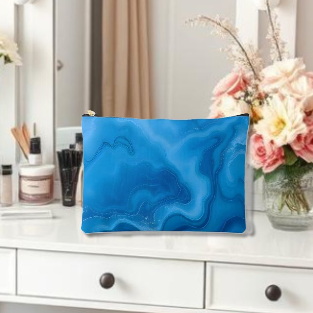 Pochette À Accessoires Moonstone Blue (Moonstone Blue Cosmetic Bag, for her, gifts for her, summer, beach, pool 
)