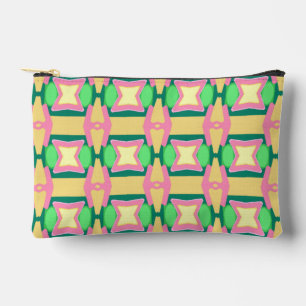 Pochette À Accessoires Motif Abstrait Pastel Vert Jaune et Rose Acce