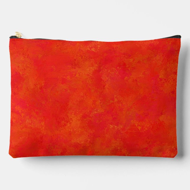 Pochette À Accessoires Motif Abstrait Rouge Orange Grand (Recto)
