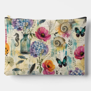 Pochette À Accessoires Motif aquarelle botanique côtier coloré