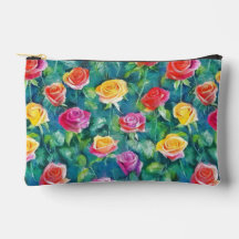 Motif aquarelle de jardin de roses coloré
