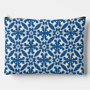 Pochette À Accessoires Motif Boho en Bleu – Élégant & Audacieux