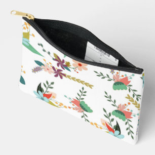 POCHETTE À ACCESSOIRES MOTIF BOTANIQUE FLORAL PEUPLE COLORÉ