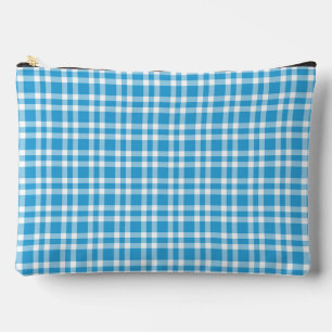 Pochette À Accessoires Motif carreaux bleu blanc grand