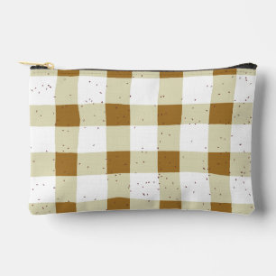 Pochette À Accessoires Motif carreaux élégant de couleur terre Brun Natur