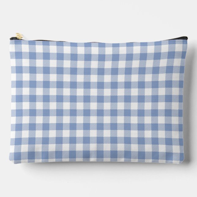 Pochette À Accessoires Motif classique En vichy bleu coché (Recto)