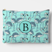 Motif Cool ironique rayé bleu flamingo Motif Monog