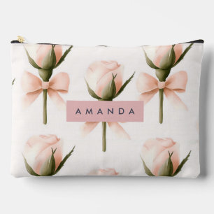 Pochette À Accessoires Motif Coquette Personnalisé Rouge à Joues Rose & R