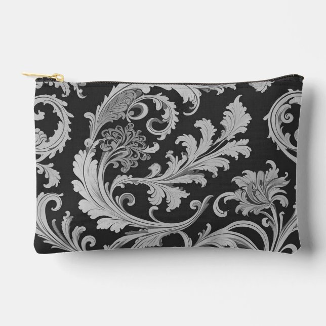 Pochette À Accessoires Motif d'antiquités Monochrome Fleur (Recto)