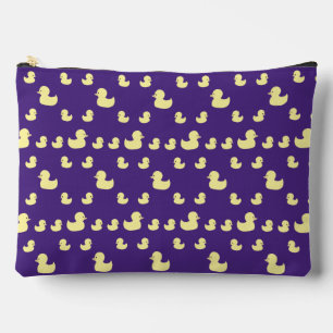 Pochette À Accessoires Motif de canard en caoutchouc violet grande poche 
