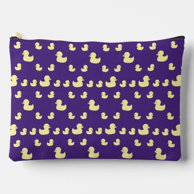 Pochette À Accessoires Motif de canard en caoutchouc violet grande poche  (Recto)