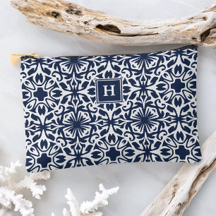 Pochette À Accessoires Motif de carreaux méditerranéens de la marine Mono