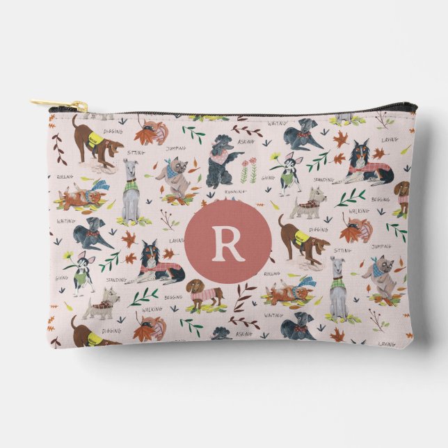 Pochette À Accessoires Motif de chien de compagnie rose mignon (Recto)