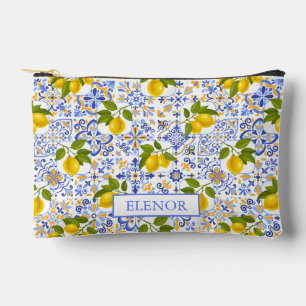 Pochette À Accessoires Motif de citron d'agrumes méditerranéen