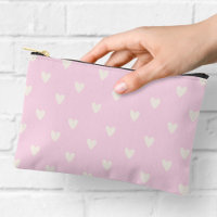 Motif de cœurs rose et crème imprimé