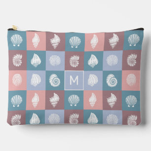Pochette À Accessoires Motif de coquillages monographiques personnalisés