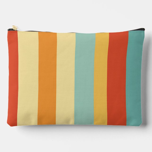 Pochette À Accessoires Motif de couleur rétro rayé (Recto)