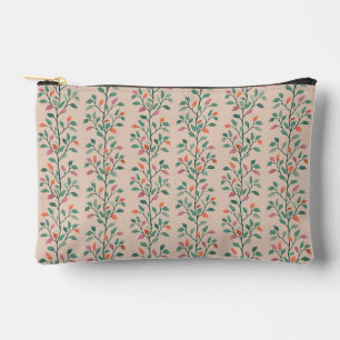 Pochette À Accessoires Motif de feuille botanique mignonne sur fond rose