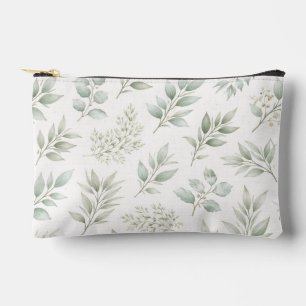 Pochette À Accessoires Motif de feuilles botaniques vertes douces 