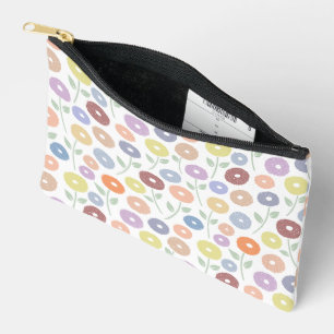 Pochette À Accessoires Motif de fleurs floues Pastels sur fond blanc