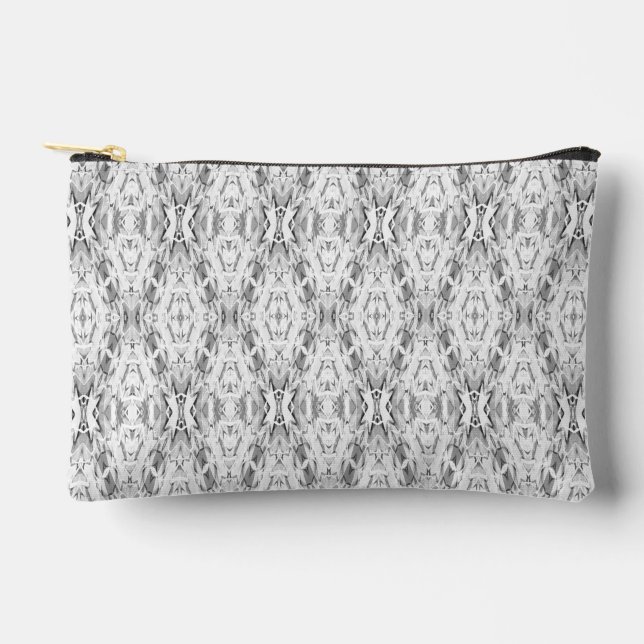 Pochette À Accessoires Motif de géométrie abstraite gris clair (Recto)