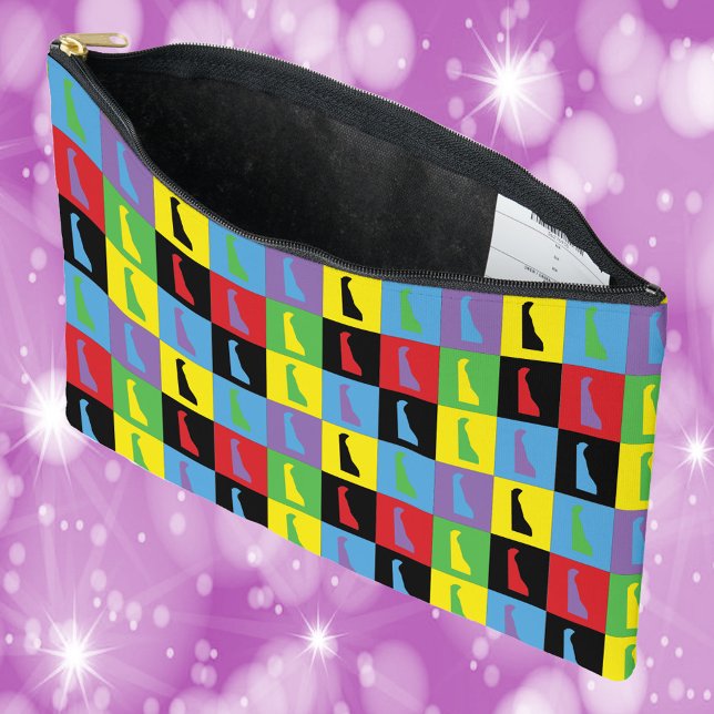 Pochette À Accessoires Motif de l'art pop de l'État du Delaware (A fun pouch with a pop art design featuring Delaware)